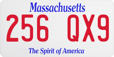 MA license plate 256QX9