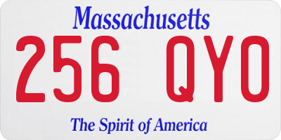 MA license plate 256QY0