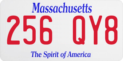 MA license plate 256QY8