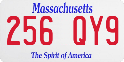 MA license plate 256QY9
