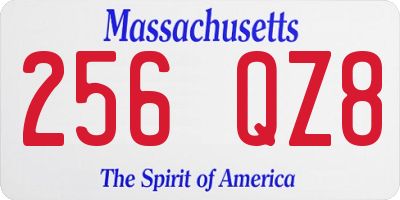 MA license plate 256QZ8