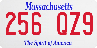 MA license plate 256QZ9