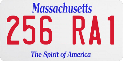 MA license plate 256RA1
