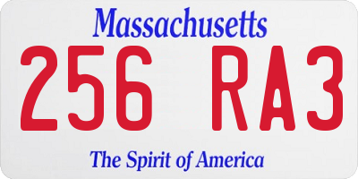 MA license plate 256RA3