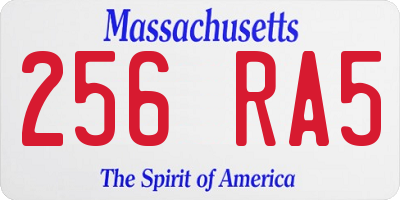 MA license plate 256RA5