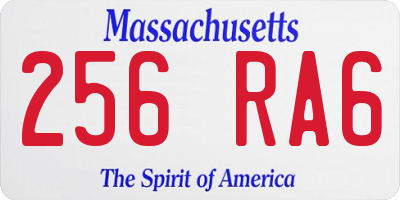 MA license plate 256RA6