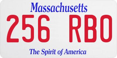 MA license plate 256RB0