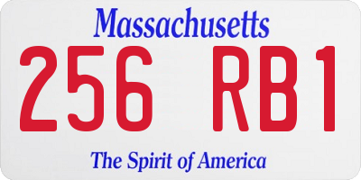 MA license plate 256RB1