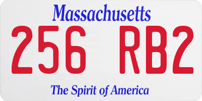 MA license plate 256RB2