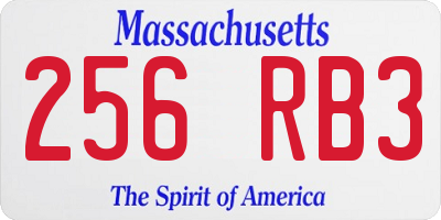MA license plate 256RB3