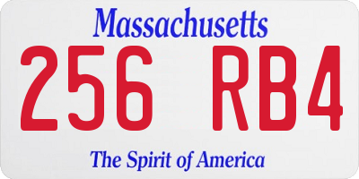 MA license plate 256RB4
