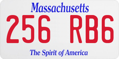 MA license plate 256RB6