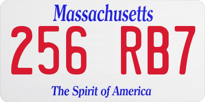 MA license plate 256RB7
