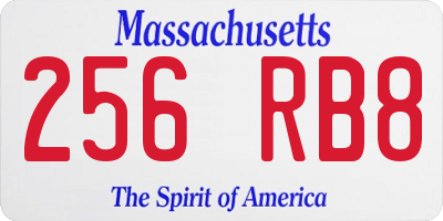 MA license plate 256RB8