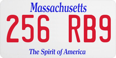 MA license plate 256RB9