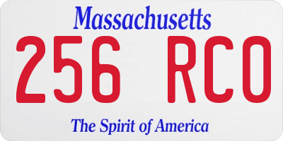 MA license plate 256RC0