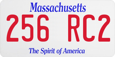 MA license plate 256RC2