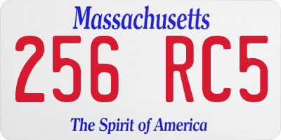 MA license plate 256RC5