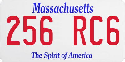 MA license plate 256RC6