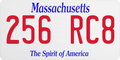 MA license plate 256RC8