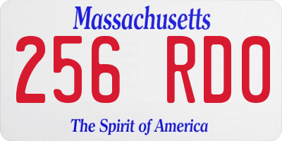 MA license plate 256RD0
