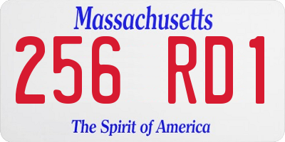 MA license plate 256RD1