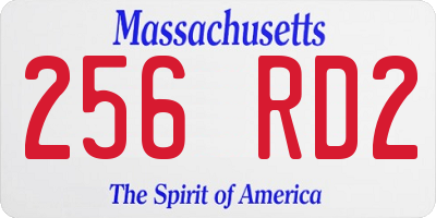 MA license plate 256RD2