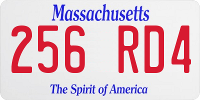 MA license plate 256RD4
