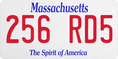 MA license plate 256RD5