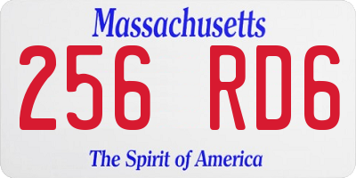 MA license plate 256RD6
