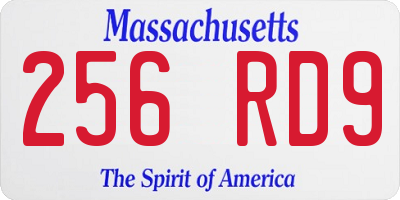 MA license plate 256RD9