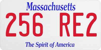 MA license plate 256RE2