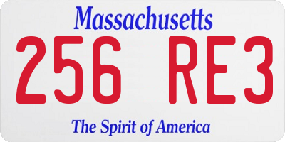 MA license plate 256RE3