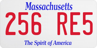 MA license plate 256RE5