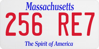 MA license plate 256RE7