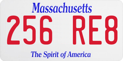 MA license plate 256RE8