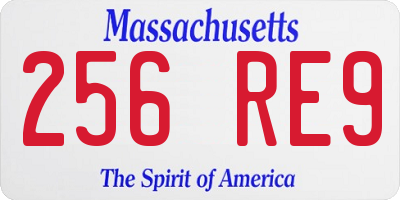 MA license plate 256RE9