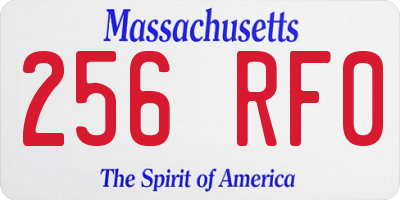 MA license plate 256RF0
