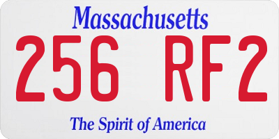 MA license plate 256RF2