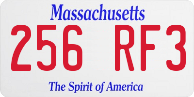 MA license plate 256RF3