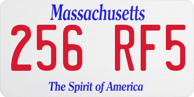 MA license plate 256RF5