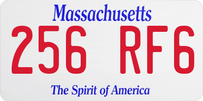 MA license plate 256RF6