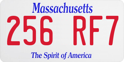 MA license plate 256RF7
