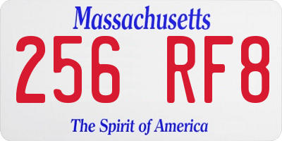 MA license plate 256RF8