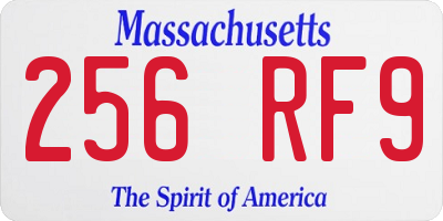 MA license plate 256RF9