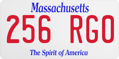 MA license plate 256RG0
