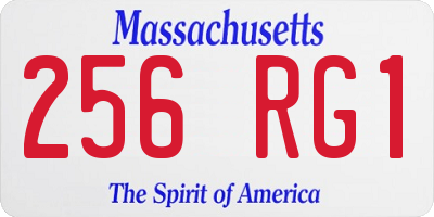 MA license plate 256RG1
