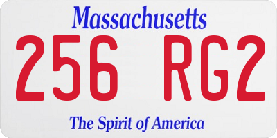 MA license plate 256RG2
