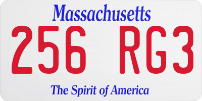MA license plate 256RG3