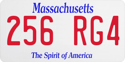 MA license plate 256RG4